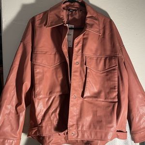 New blush leather jacket